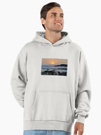 Tranquil Sunset Peace Hoodie - Premium Oversized Relaxed Fit Apparel Bone