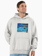 Tropical Island Sunset Hoodie - Premium Oversized Vacation Style Wear Bone