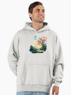 Dreamy Blossom Tree Sunset Premium Oversized Hoodie Bone