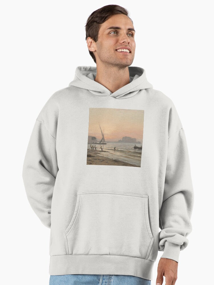 Sunset Sky Painting Hoodie - Premium Oversized Masterpiece Design Bone
