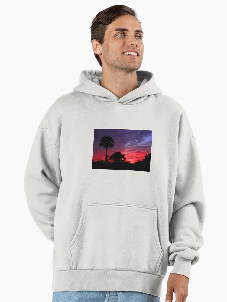 Florida Sunset Beach Hoodie - Sunshine State Premium Oversized Top Bone