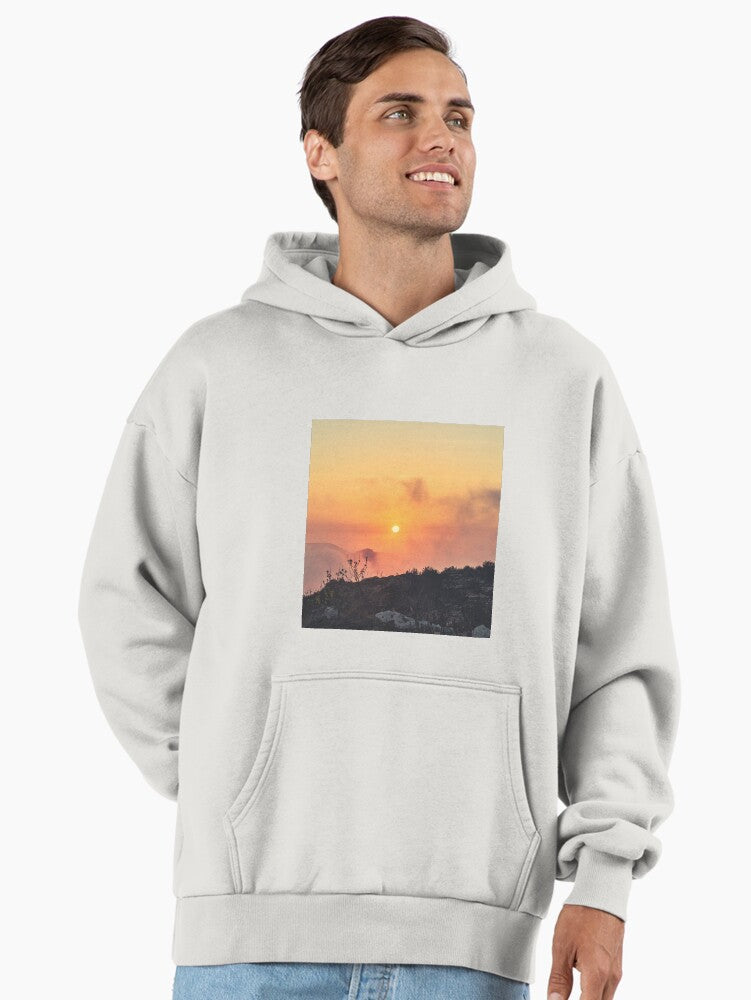 Dreamy Dusk Sunset Hoodie - Premium Oversized Aesthetic Sweatshirt Bone