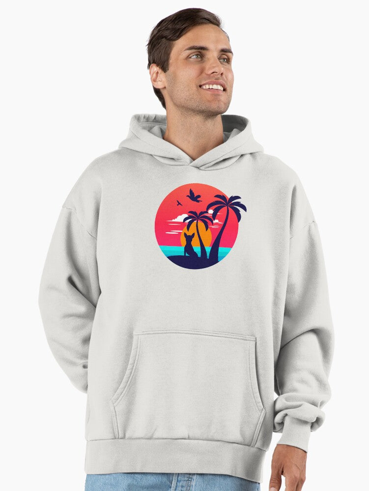 Chihuahua Island Sunset Hoodie - Premium Oversized Cute Pet Art Bone