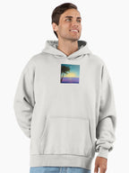 Vibrant Tropical Sunset Hoodie - Premium Oversized Breathable Fabric Bone
