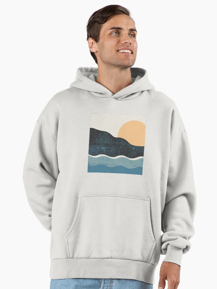 Canvas Style Sunset Hoodie - Premium Oversized Artistic Pullover Bone