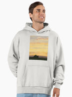 City Skyline Sunset Hoodie - Premium Oversized Urban Art Design Bone
