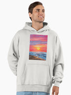 Summer Beach Sunset Hoodie - Premium Oversized Vibrant Surf Wear Bone