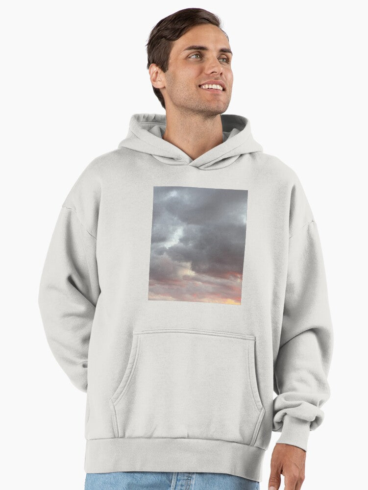 Cloudy Sunset Sky Hoodie - Premium Oversized Soft Pastel Aesthetic Bone