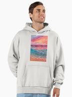 Vibrant Ocean Sunset Hoodie - Premium Oversized Surf Style Top Bone