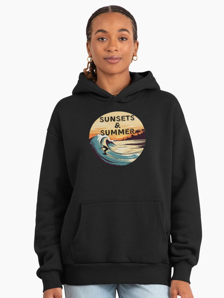 Sunsets & Summers Hoodie - Premium Oversized Seasonal Holiday Wear Black