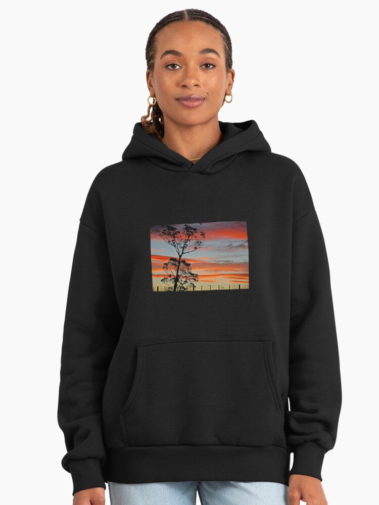 Coastal Sunsets Sunrises Hoodie - Beach Life Oversized Streetwear Black
