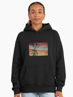 Coastal Sunsets Sunrises Hoodie - Beach Life Oversized Streetwear Black