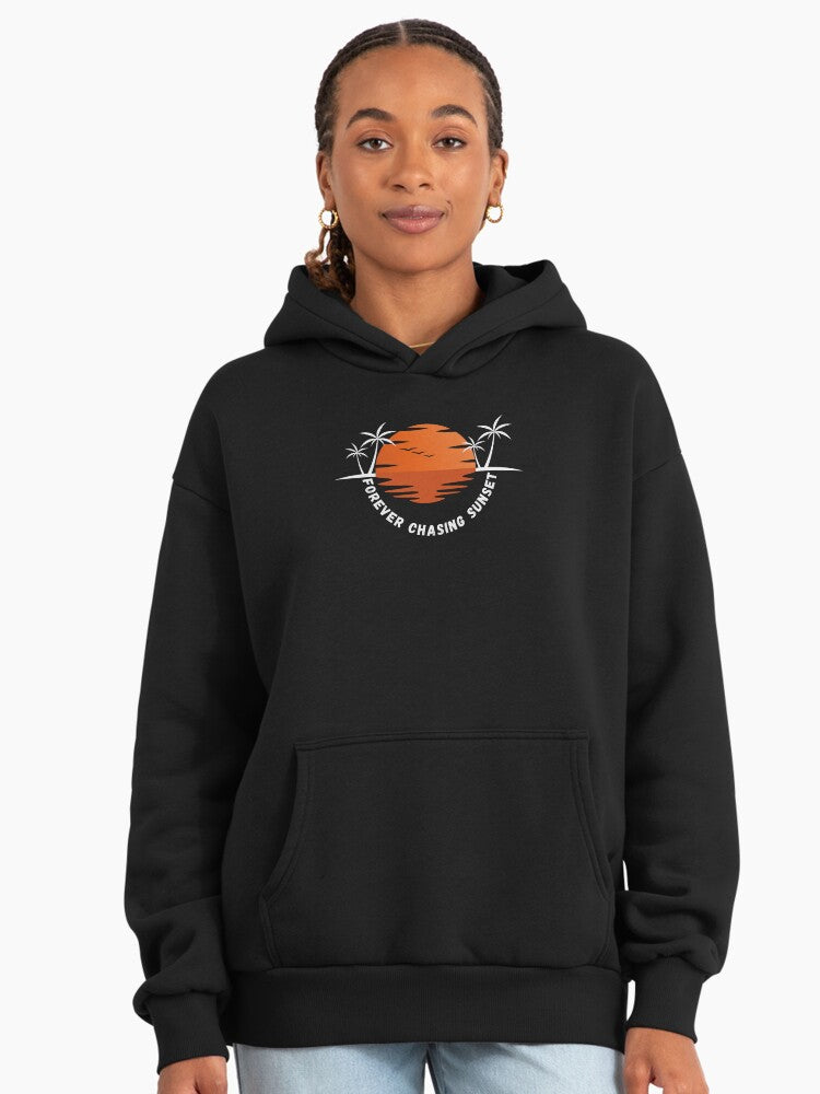 Artistic Forever Chasing Beauté Sunsets Hoodie Black
