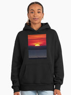 Astonishing Sunset Graphic Hoodie - Premium Heavyweight Oversized Fit Black