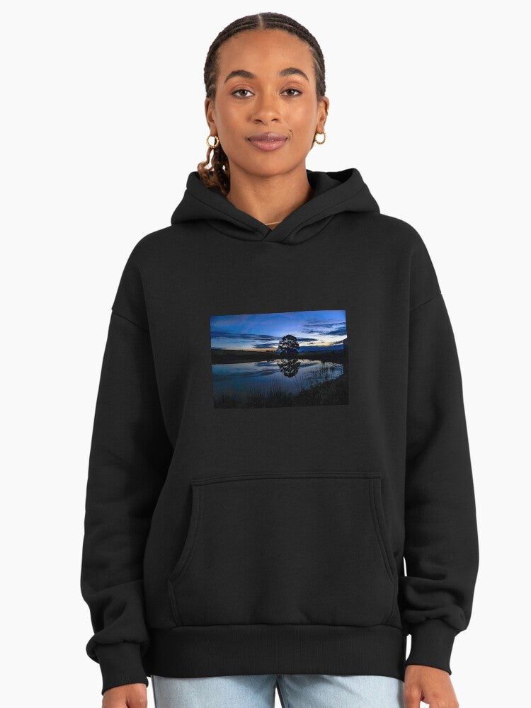 Radiant Sunsets Sunrises Hoodie - Glowing Sky Premium Streetwear Black
