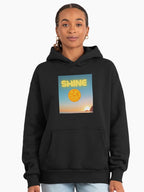 Dusk Horizon Sunset Hoodie - Premium Oversized Minimalist Comfort Black