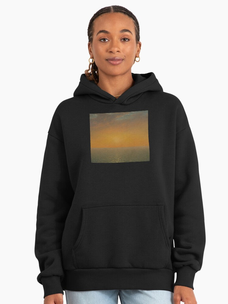 Classic Sunset Art Hoodie - Premium Oversized Creative Graphic Black