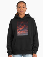 October Sunset 2456 Scenic Premium Oversized Hoodie Black