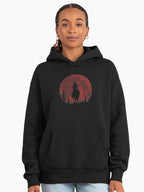 Full Moon Night Sky Hoodie - Premium Oversized Lunar Graphic Top Black