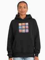 Sunset Abstractions Miniature Hoodie - Premium Oversized Unique Print Black