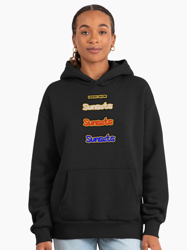 Sunset Lover Forever Chasing Sunsets Oversized Hoodie Black