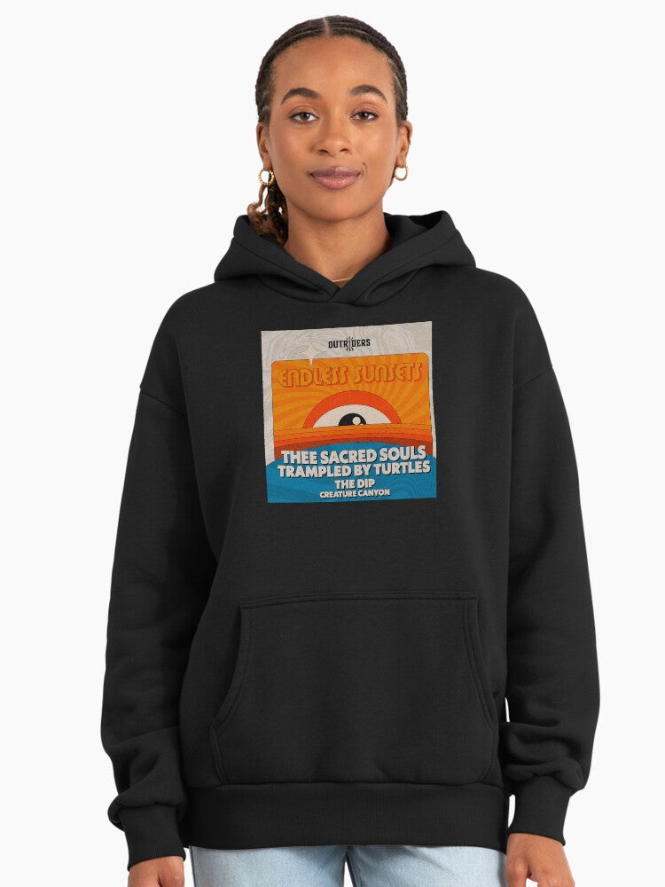 Endless Sunsets Turtle Tour 2024 Hoodie - Limited Edition Apparel Black