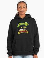 Chasing Sunsets Graphic Print Premium Oversized Hoodie Black