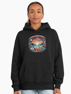 Sunset Inscription Forever Chasing Sunsets Oversized Hoodie Black