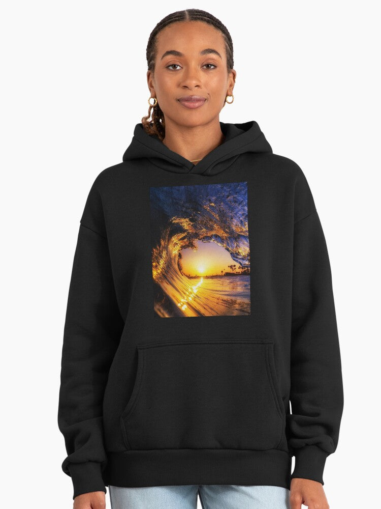 Forever Chasing Sunset Hoodie - Premium Oversized Timeless Travel Top Black