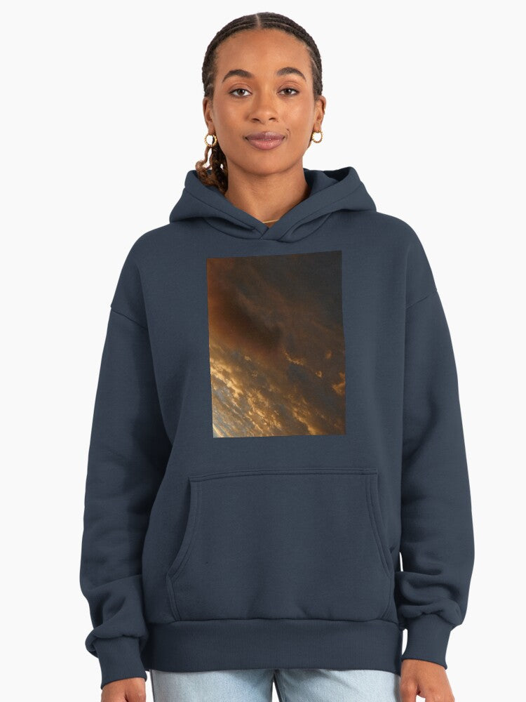 October Sunset 2403 Scenic Premium Oversized Hoodie Midnight Navy