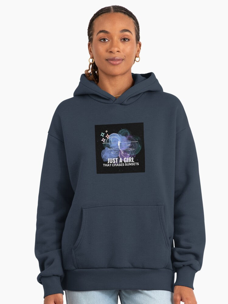 Just A Girl That Chases Sunsets Gift Hoodie Midnight Navy