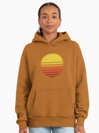 Sunset Design Graphic Hoodie - Premium Oversized Modern Artistic Tee Clay