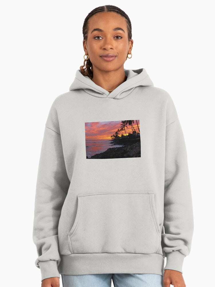 Ewa Beach Hawaii Sunset Premium Oversized Hoodie Tropical Souvenir Bone