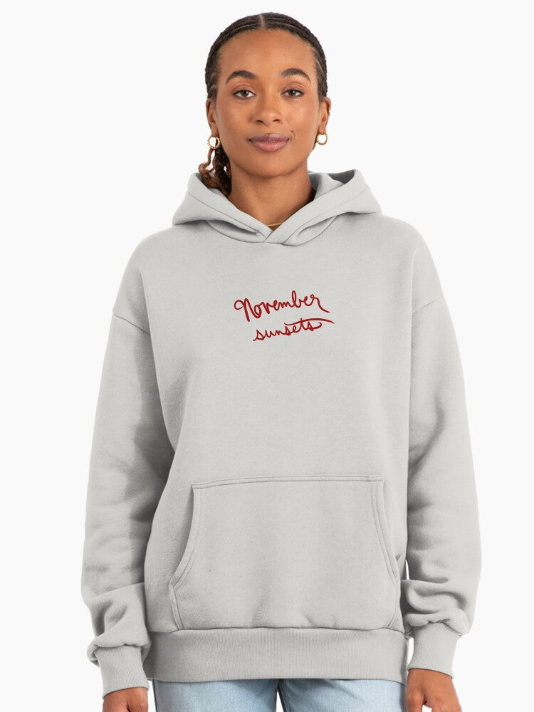 November Sunsets Autumn Premium Oversized Hoodie Bone