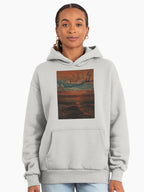 Evening Sky Painting Hoodie - Premium Oversized Artistic Comfort Bone