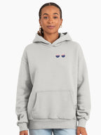 Oversized Premium Hoodie - Stylish Sunset View Graphic Design Bone