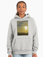 Paradise Beach Sunset Hoodie - Premium Oversized Vacation Apparel Bone