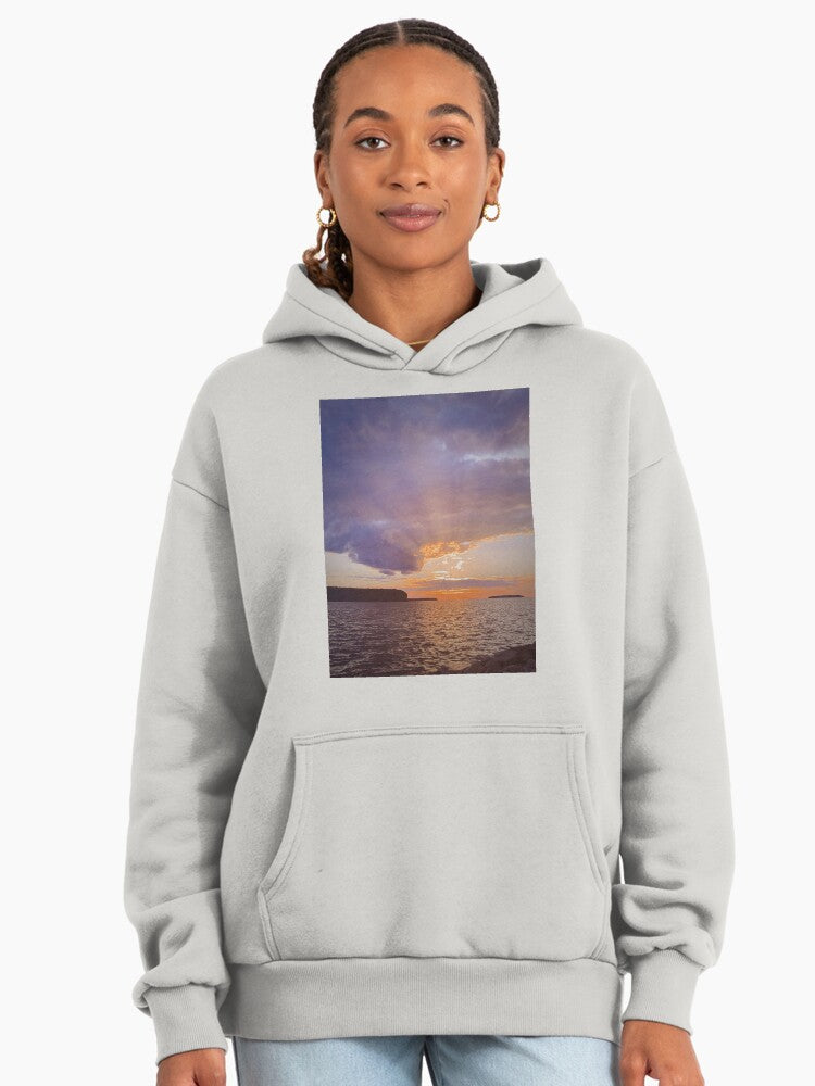 Golden Rays Nature Inspired Premium Oversized Hoodie Urban Wear Bone