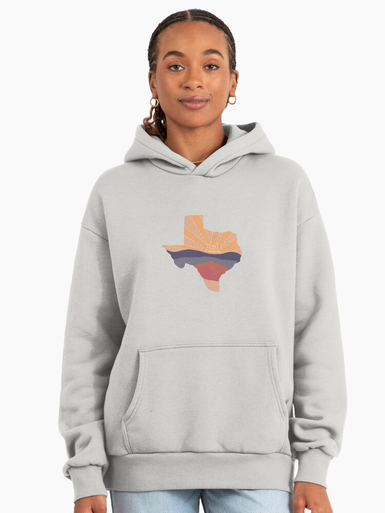 Texas Sunset Western Hoodie - Premium Oversized Lone Star State Art Bone