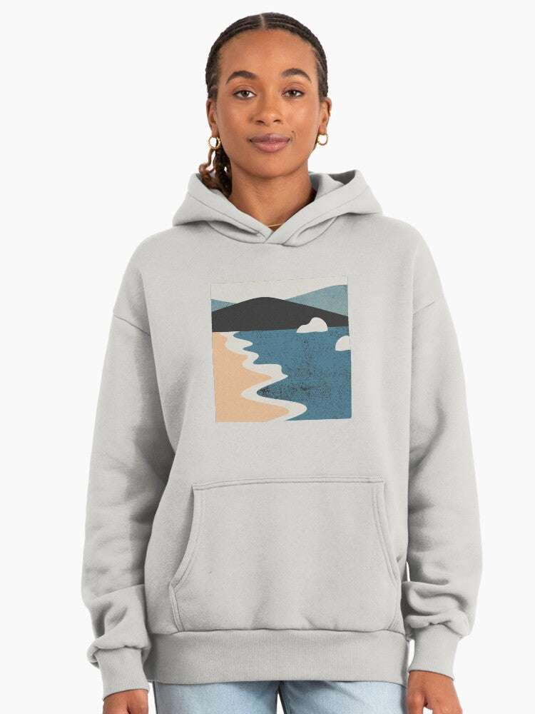 Painterly Sunset Hoodie - Premium Oversized Fine Art Aesthetic Bone