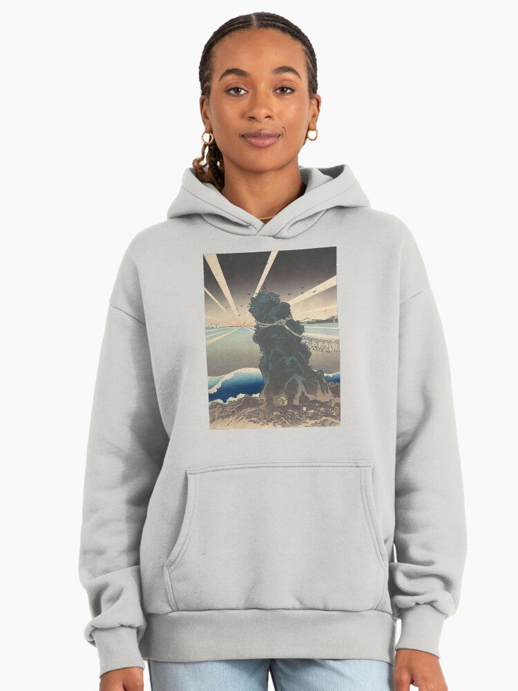 Oil Painting Sunset Hoodie - Premium Oversized Creative Art Piece Bone