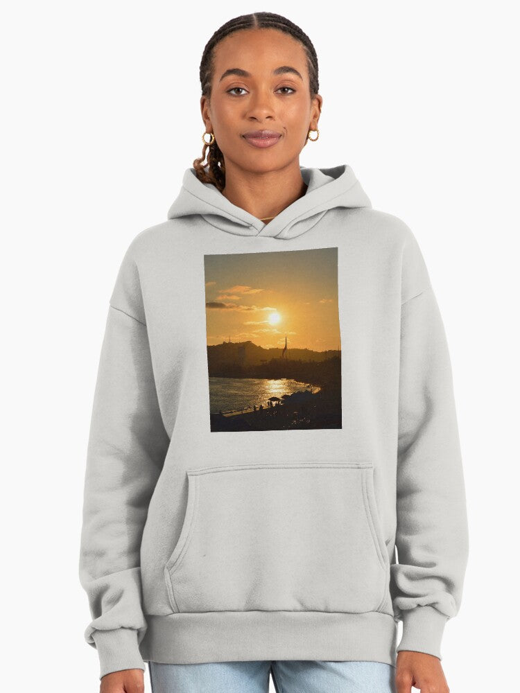 Acapulco Sunset Painting Hoodie - Premium Oversized Artistic Print Bone