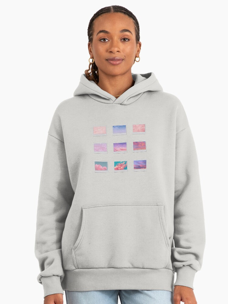 Pastel Sunset Aesthetic Hoodie - Premium Oversized Dreamy Apparel Bone