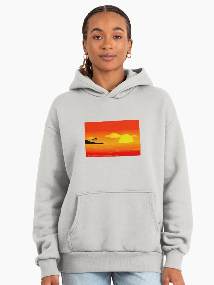 California Dream Sunset Hoodie - West Coast Golden Hour Apparel Bone