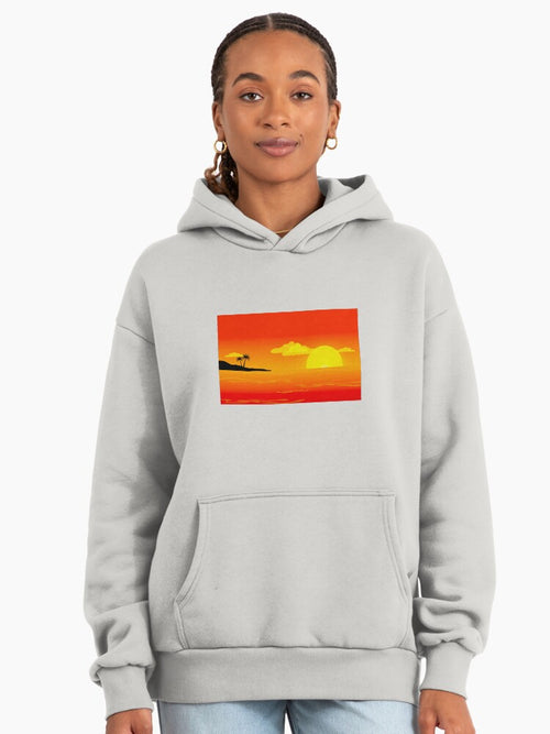 California Dream Sunset Hoodie - West Coast Golden Hour Apparel Bone
