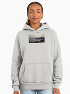 Classic Dusk Sunset Hoodie - Versatile Warm Glow Oversized Pullover Bone