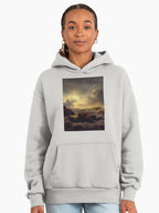Sunset Landscape Painting Hoodie - Premium Oversized Artistic Top Bone