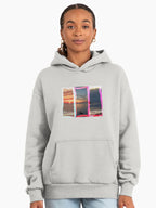 Sunset Scrapbook Aesthetic Hoodie - Creative Artistic Oversized Fit Bone