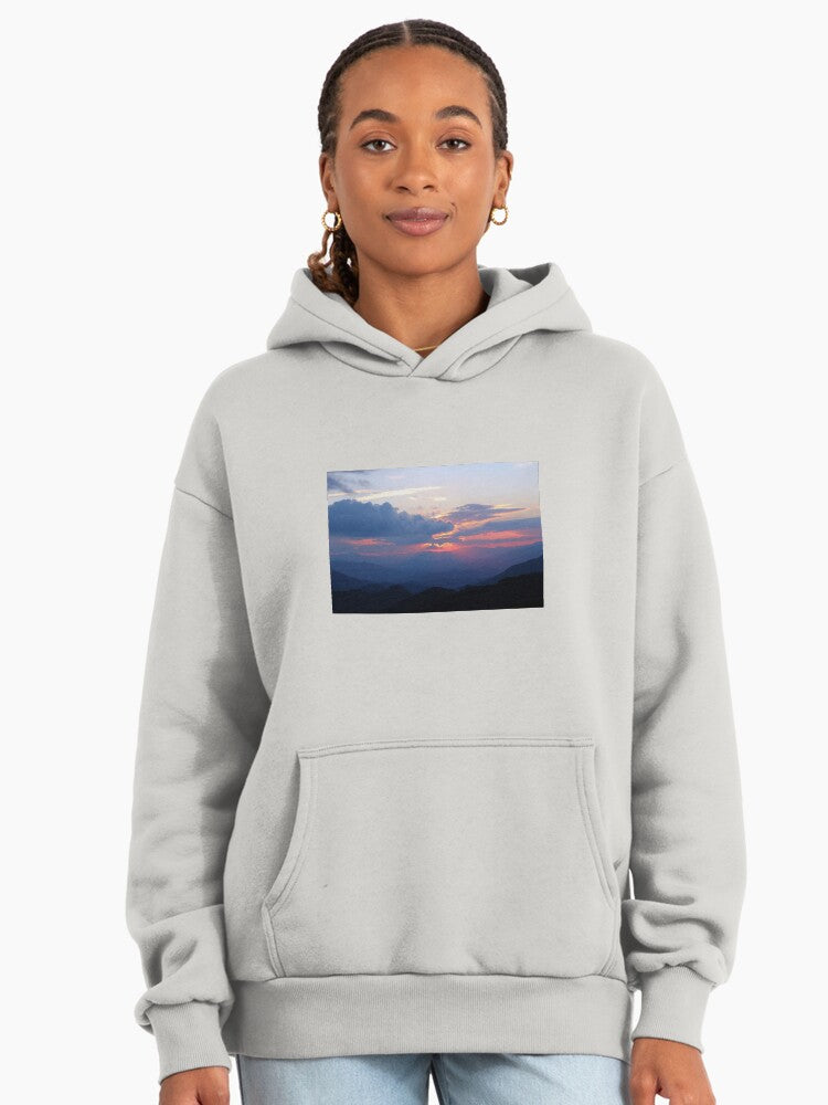 The Best View Sunset Hoodie - Premium Oversized Nature Lover Gift Bone